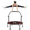 K KENSONE 40" Foldable Rebounder Trampoline for Adults with Bungee, 450 LBS Quiet Indoor Mini Trampoline for Adults Fitness with Adjustable U-Shaped Handle Bar for Gym Workout, Home Exercise, Red view 1