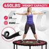 K KENSONE 40" Foldable Rebounder Trampoline for Adults with Bungee, 450 LBS Quiet Indoor Mini Trampoline for Adults Fitness with Adjustable U-Shaped Handle Bar for Gym Workout, Home Exercise, Red view 2