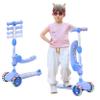 TONBUX Kids Scooter with Seat, 3 Wheels Scooter with PU Luminous Wheels, Non-Slip Handle and Wide Deck, Sensitive Brakes, 4-Level Adjustable Height, Scooters for Kids 28 Years Blue view 1
