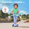 TONBUX Kids Scooter with Seat, 3 Wheels Scooter with PU Luminous Wheels, Non-Slip Handle and Wide Deck, Sensitive Brakes, 4-Level Adjustable Height, Scooters for Kids 28 Years Blue view 4