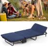 WDFYJ Folding Camping Cot, Portable Sleeping Cot with Mattress Foldable Outdoor Bed Camp Cots Guest Bed for Home, Office & Outdoor Use(Blue) view 1