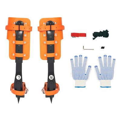 LIAPDG Tree Climbing Spike Set, Adjustable Tree Climbing Gear Equipment Arborist Climbing Kit Pole Climbing Spurs Steel Adjustable Climber Gaffs for Felling Trees, Picking Fruit Weight Capacity 220lbs