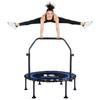 K KENSONE 40" Foldable Rebounder Trampoline for Adults with Bungee, 450 LBS Quiet Indoor Mini Trampoline for Adults Fitness with Adjustable U-Shaped Handle Bar for Gym Workout, Home Exercise, Blue view 1