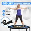 K KENSONE 40" Foldable Rebounder Trampoline for Adults with Bungee, 450 LBS Quiet Indoor Mini Trampoline for Adults Fitness with Adjustable U-Shaped Handle Bar for Gym Workout, Home Exercise, Blue view 2