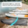 10Ft Full Kayak Cover, Grey Canoe Cover 420D Fabric Water-Resistant UV Resistant Dustproof Outdoor Storage Bag for Sports Fishing Boats Paddle Boards view 3