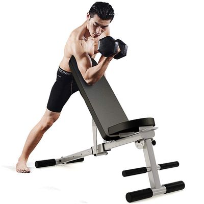 NWKHRSO Foldable Dumbbell Stool, Multi Kinetic Energy Dumbbell Stool with Steel Frame Adjustable Sit-Up Bench Household Fitness Equipment