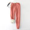 Womens Sweatpants Winter Warm Sherpa Lined Athletic Joggers Lounge Active Fleece Sweat Pants Reds 4XL view 3