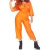 Aonoapll Halloween Prisoner Jumpsuit Women Men Unisex Orange Jail Inmate Costume Cosplay Criminal Outfits Overalls (Button Women Orange, XL) view 1