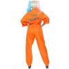 Aonoapll Halloween Prisoner Jumpsuit Women Men Unisex Orange Jail Inmate Costume Cosplay Criminal Outfits Overalls (Button Women Orange, XL) view 2