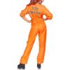 Aonoapll Halloween Prisoner Jumpsuit Women Men Unisex Orange Jail Inmate Costume Cosplay Criminal Outfits Overalls (Button Women Orange, XL) view 3