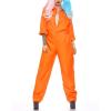 Aonoapll Halloween Prisoner Jumpsuit Women Men Unisex Orange Jail Inmate Costume Cosplay Criminal Outfits Overalls (Button Women Orange, XL) view 4