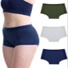 Neione Women Period Underwear Heavy Flow Cotton High-Waisted Sleep Boyshort Menstrual Panties Holds 5 Tampons Boxer Briefs 3 Pack Advocate L view 1