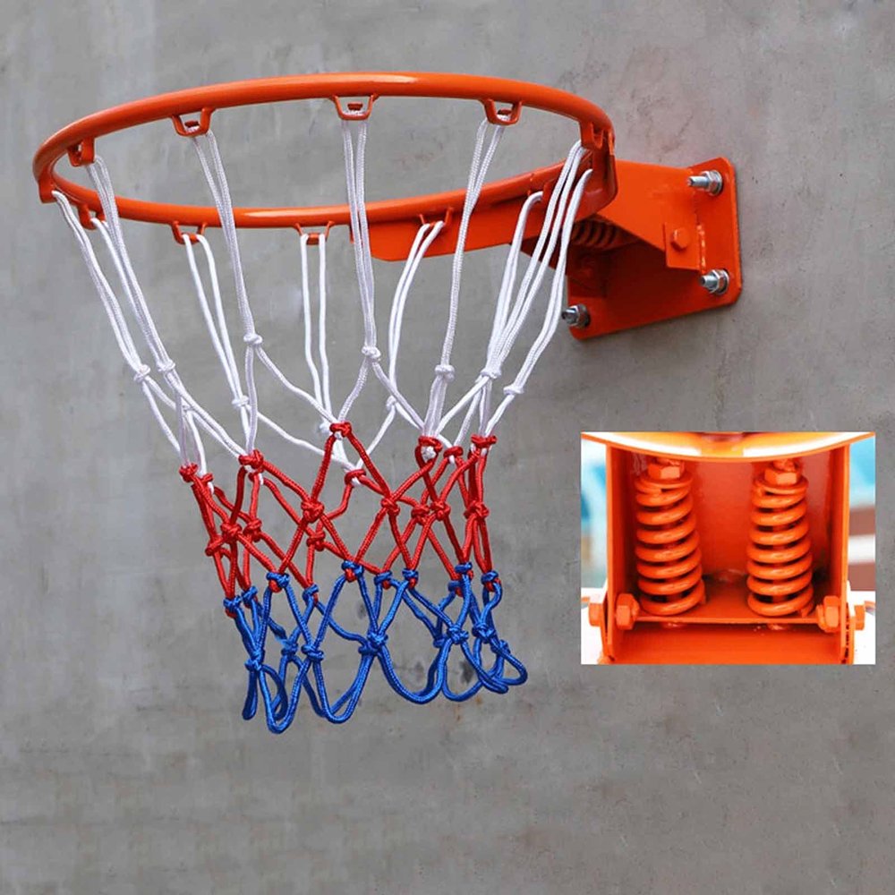 CUIYMXSC Basketball Hoop, Wall Mounted Spring 45CM Diamet, Portable Replacement Basketball Rim & Goals for Backboard
