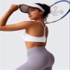 BAYDI Clouduxi Y Back Sports Bras for Women-Padded Racerback Low Impact Spaghetti Thin Strap Workout Yoga Crop Tops White view 3