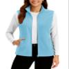 TACVASEN Women's Lightweight Vest Fleece Zip Up Sleeveless Jacket for Outdoor Running Hiking Golf Work AquaBlue L view 1