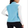 TACVASEN Women's Lightweight Vest Fleece Zip Up Sleeveless Jacket for Outdoor Running Hiking Golf Work AquaBlue L view 2