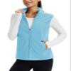 TACVASEN Women's Lightweight Vest Fleece Zip Up Sleeveless Jacket for Outdoor Running Hiking Golf Work AquaBlue L view 3