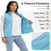 TACVASEN Women's Lightweight Vest Fleece Zip Up Sleeveless Jacket for Outdoor Running Hiking Golf Work AquaBlue L view 4