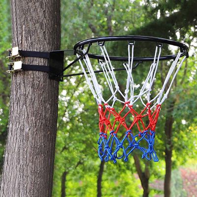 CUIYMXSC Backboard Metal Rim Net Combo Basketball Set with 2 Strap, 45cm Hoop Ring Wall with Hooks and Fixings, for Indoor Outdoor
