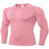 SPVISE Pink Mens Compression Shirt Long Sleeve Cool Dry Workout Athletic Base Layer Undershirts Cold Weather Running Gear Men view 1