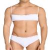 ABAFIP Men's Sissy Bra Floral Lace Panties set Crossdressing Outfits Bowknot Bikini Briefs Underwear Clothes White X-Large view 2