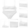 ABAFIP Men's Sissy Bra Floral Lace Panties set Crossdressing Outfits Bowknot Bikini Briefs Underwear Clothes White X-Large view 4