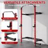 HOMSURE Folding Wall Mounted Squat Rack, 2.36" x 2.36" Power Racks for Home Gym, 1000 LBS Capacity Squat Rack with Pull Up Bar, J Hooks and Ladmine Attachments view 2