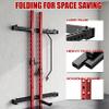 HOMSURE Folding Wall Mounted Squat Rack, 2.36" x 2.36" Power Racks for Home Gym, 1000 LBS Capacity Squat Rack with Pull Up Bar, J Hooks and Ladmine Attachments view 4