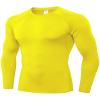 SPVISE Yellow Long Sleeve Compression Shirt Men Athletic Workout Rash Guard UPF SPF Sports Base Layer Tops Cooling Undershirt view 1