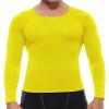 SPVISE Yellow Long Sleeve Compression Shirt Men Athletic Workout Rash Guard UPF SPF Sports Base Layer Tops Cooling Undershirt view 2