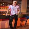 Casey Kevin Men's Metallic Polo Shirt 70s Disco Outfit Holographic Rave Short Sleeves Polo Shirt Top (Pink, Large) view 3