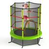 FIREFLOWERY 55 Toddler Trampoline, Indoor Trampoline for Kids, ASTM Approved with Safety Enclosure Net & Double-Sided Zipper, Ideal Gift for Boys and Girls (Green) view 1