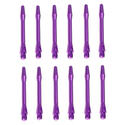 BCOATH 12pcs Aluminum Alloy Dart Shafts Durable Metal Stems for Soft Tip Darts Bright Purple Color for Enhanced Control and Game Enjoyment