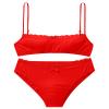 ABAFIP Men's Sissy Bra Floral Lace Panties set Crossdressing Outfits Bowknot Bikini Briefs Underwear Clothes Red Large view 4