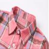Betusline Girls' Plaid Flannel Shirt, Kids Long Sleeve Button Button Shirts Tops,F Pink & Blue #12-3 Years= Tag 100 view 3