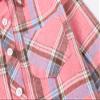 Betusline Girls' Plaid Flannel Shirt, Kids Long Sleeve Button Button Shirts Tops,F Pink & Blue #12-3 Years= Tag 100 view 4