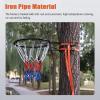 CUIYMXSC Portable Basketball Rim & Net with Fixed Straps, Wall Mounted Steel Pipe Basketball Ring, Adjustable Height Goal Frame for School Home (Orange 35cm) view 4
