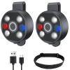 [2 Packs] Clip On Flashlight Work Light With Magnet Beanie Hat & Skull Cap Running Lights For Runners Safety Light Warning For Night Walking Headlamp Rechargeable LED Wearable Light For Vest -Black view 1