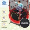 FIREFLOWERY 55 Toddler Trampoline, Indoor Trampoline for Kids, ASTM Approved Small Trampoline with Safety Enclosure Net & Double-Sided Zipper, Ideal Gift for Boys and Girls (Red) view 3