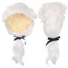 FEESHOW Men Judge Colonial Wig Washington Lawyer Wig Halloween Cosplay Wigs with Braid Adjustable Curly Wigs White One Size view 1