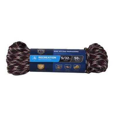 TruGuard 642701 Paracord 550 Nylon Rope, Camouflage, 5/32 In. x 100 Ft. - Quantity 6