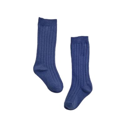 Baby Toddlers Kids Knee High Socks Cozy Warm Cotton Uniform Sports Socks Dress Socks Cable Knit Long (Blue, 5-8 Years)
