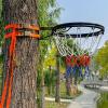 CUIYMXSC Basketball Hoop, 18 Inch Double Ring Basketball Rim Replacement, Heavy Duty Wall Mount and Goals with Adjustable Strap & Nylon Net view 1