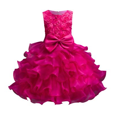 Baby Girls Lace Embroidery Fancy Dress Baby Girl Sundress Kids Girl Lace Pageant Party Wedding Flower Girl Dress