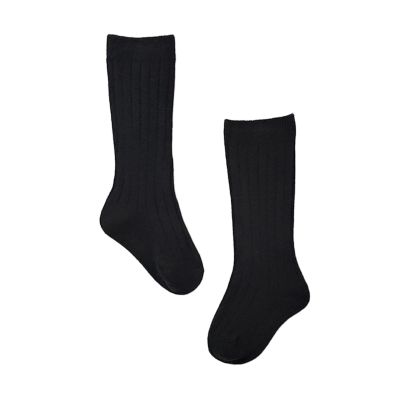 Baby Toddlers Kids Knee High Socks Cozy Warm Cotton Uniform Sports Socks Dress Socks Cable Knit Long (Black, 1-3 Years)