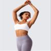 BAYDI Clouduxi Y Back Sports Bras for Women-Padded Racerback Low Impact Spaghetti Thin Strap Workout Yoga Crop Tops White view 4