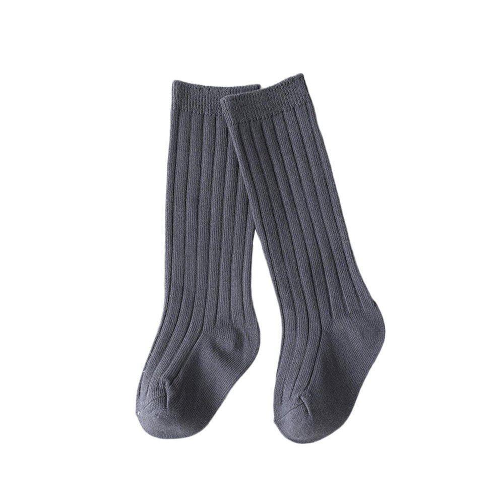 Baby Toddlers Kids Knee High Socks Cozy Warm Cotton Uniform Sports Socks Dress Socks Cable Knit Long (Navy, 0-6 Months)