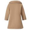 Girls Wool Blend Long Peacoat Kids Toddler Solid Color Lapel Long Outwear With Belt Winter Infants (Khaki, 3-4 Years) view 2
