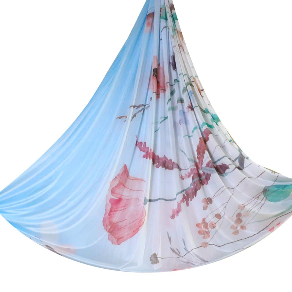 6.5 Yards / 6m Aerial Yoga Hammock Fabric Gradient Aerial Silks Yoga Swing Fitness Stretch Belt for Gym and Indoor Home Studio (011)