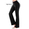 Bell Bottoms for Girls Flare Leggings with Pockets High Waist Bootcut Yoga Active Pants Kids Dance (Black, 9-10 Years) view 2